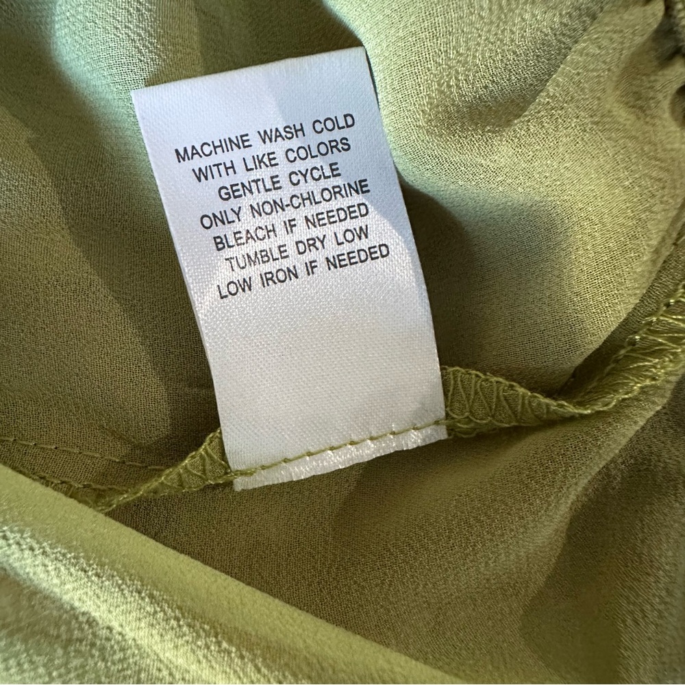 DR2 Paisley Floral Peasant Blouse XL Sage Green Boho Ruffle NWT - Picture 14 of 14